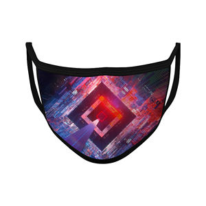 Masque facial en soie anti-poussière imprimé de logo personnalisé en gros Masques de fête réutilisables en coton léger avec technique de sublimation - Product Image 5