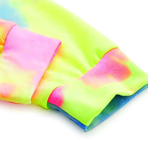 Sweat à capuche décontracté en coton doux sérigraphié pour femmes Meilleur design personnalisé Logo Tie Dye Crop Top - Product Image 5