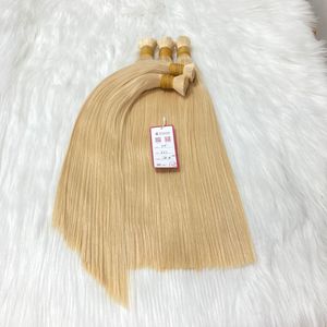 Venta al por mayor Virgen Remy Rubio Claro #613 Color Extensiones de cabello a granel Extensiones de cabello liso a granel - Product Image 2