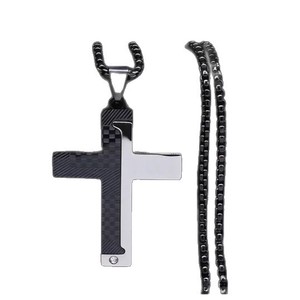 Kalung Liontin Salib Baja Anti Karat Dua Warna dengan Inlay CZ untuk Pria, Gaya Hip Hop Streetwear, Pasokan Grosir Pabrik, Siap Dijadikan Hadiah - Product Image 5