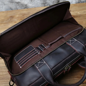 Classic Leather Laptop Messenger Crossbody Protective Portable Durable Work <b>Bag</b> - Product Image 5