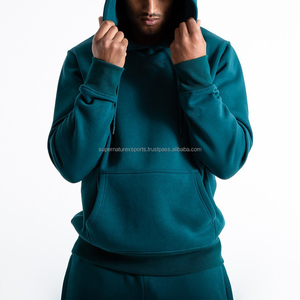 2024 Unisex de alta calidad personalizado 100% algodón suéter de invierno chándal 2 piezas Casual hombres chándal con capucha grueso sólido a granel - Product Image 5