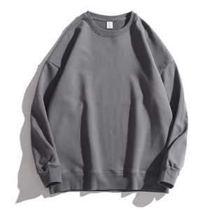 Sweat-shirt d'hiver décontracté surdimensionné en molleton doux uni teint en coton 100% Design minimaliste Port quotidien - Product Image 5