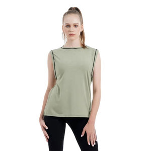 Camiseta sin mangas para mujer con logotipo personalizado de larga duración, Camiseta holgada transpirable sin mangas para mujer, perfecta para entrenamientos o ropa deportiva - Product Image 6