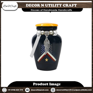 โกศบรรจุอัฐิเด็กแบบปรับแต่งได้ พร้อมลายเทวดา สีชมพูและสีม่วง โกศโลหะตกแต่งสำหรับใส่เถ้ากระดูก - Product Image 3