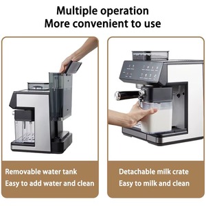 <span class=keywords><strong>Cafetera</strong></span> Comercial Inteligente Semiautomática de <span class=keywords><strong>Acero</strong></span> <span class=keywords><strong>Inoxidable</strong></span> 4 en 1 para Cappuccino y Latte, <span class=keywords><strong>Italiana</strong></span>, 20 Bares, para el Hogar - Product Image 6