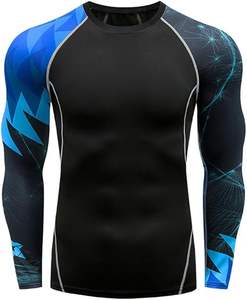 เสื้อรัดรูปแขนยาวของผู้ชายเสื้อพิมพ์ลายดิจิทัลระบายอากาศสำหรับยิม MMA การวิ่งและการฝึก - Product Image 2