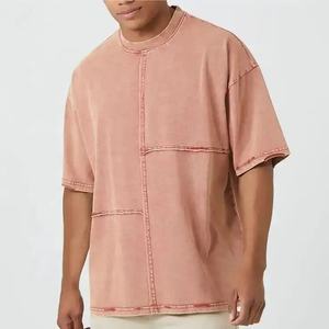 Haute qualité 100% coton lourd 300 GSM lavé à l'acide T-Shirt surdimensionné goutte épaule Vintage lavé Boxy Tee pour hommes imprimer - Product Image 1