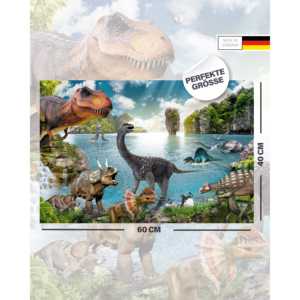 Tapis de bureau pour enfants avec motif de dinosaures, 60x40cm, planche à dessin - Product Image 6