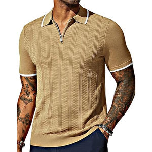Chemises polo en tricot à demi-zip pour hommes respirantes, décontractées, légères, de haute qualité, vêtements de rue, chemise polo de golf - Product Image 3