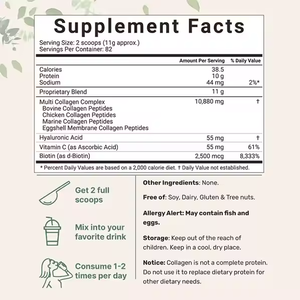 Private Label OEM/ODM Multi collagene peptidi in polvere con biotina, vitamina <span class=keywords><strong>C</strong></span>, acido ialuronico - Product Image 6