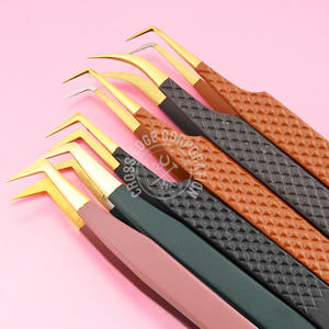 New Arrival Fiber Tip Eyelash Extension Tweezer 90 degree Boot Volume Moon Curve Isolation Pointed Lash <b>Tool</b> - Product Image 3