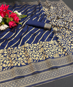 Arte seda saris venta al por mayor mujeres Sari adultos lavable seco limpiar India y Pakistán apoyo tamaño completo Sari / Shari 500 5634 étnico - Product Image 5