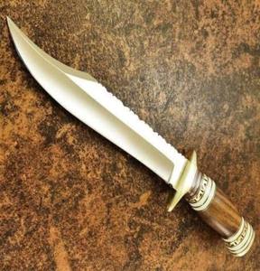 โบวี่มีดทำมือด้ามไม้ใบมีดเหล็ก D2ราคาถูกพร้อมปลอกหนังมีดแคมป์ปิ้งของขวัญสำหรับเพื่อนของคุณ - Product Image 3