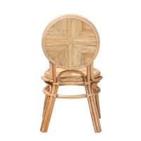 Chaise de salle à manger inclinable en rotin naturel de style bohème moderne, pour chambre à coucher et extérieur, fabriquée à la main au Vietnam