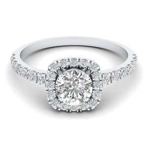 REYES último diseño 14K oro blanco sólido corte redondo 1.2Ct anillo de diamante para mujer regalo de aniversario de boda de lujo joyería fina - Product Image 1