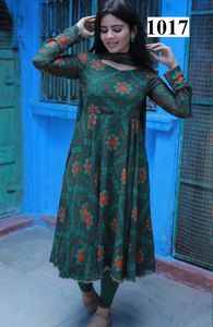 Premium Designer Solid Faux Georgette Bandhni Imprimé Readymade Robe Dupatta Maruti Fashion Export pour Indien Pakistanais Vêtements - Product Image 2