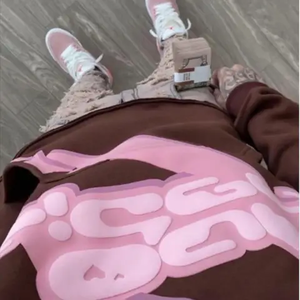 เสื้อครอปแบบมีฮู้ดผ้าคอตตอนผสมโลโก้โฟมของผู้ชายผ้าคอตตอนพิมพ์ลายมีสไตล์ - Product Image 5