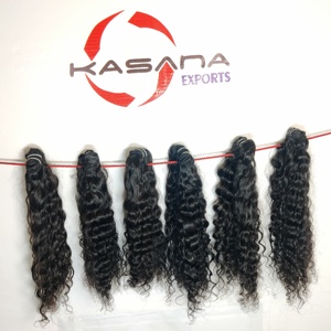 Fabrique 100% vietnamien vierge couleur naturelle en gros machine double trame dentelle avant perruques vagues profondes extensions de cheveux humains - Product Image 5