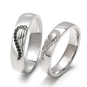 แหวนคู่เงินแท้สลักลายปีกนางฟ้าเจลิยา - Product Image 2