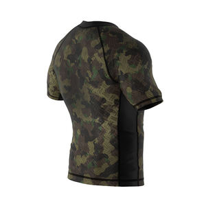 Rash Guards pour hommes sublimés séchage rapide à manches courtes entraînement sport et fitness chemises de compression - Product Image 3