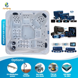 Bồn tắm nước nóng Jacuzzi sang trọng đạt chuẩn CE, chất liệu acrylic, 5 người, 100 vòi phun <span class=keywords><strong>massage</strong></span>, bồn tắm xoáy ngoài trời, bồn tắm <span class=keywords><strong>spa</strong></span> sân vườn với 2 ghế dài - Product Image 2