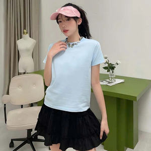 [Fábrica de Ropa] Camiseta de Algodón para Mujer SH16, Corte Entallado Formal, Cuello Redondo, Colores y Logotipo Personalizables, Secado Rápido, Ecológica 2025 - Product Image 2