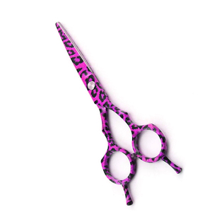 Ciseaux de coupe de cheveux enduits de papier ciseaux de cheveux de Salon en acier en métal de lame droite avec le double repos de doigt - Product Image 1