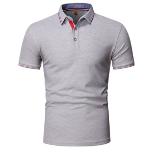 เสื้อโปโลแขนสั้น100% ผ้าฝ้ายถักคอลอร์ธรรมดาคุณสมบัติป้องกันริ้วรอย - Product Image 2