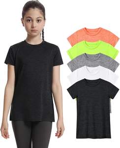 Camisetas deportivas para niñas, camisetas deportivas de manga corta con ajuste en seco, camisetas deportivas con cuello redondo, camisetas para niños y adolescentes - Product Image 4