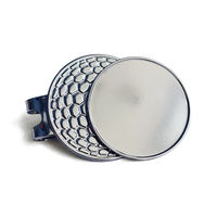 Marqueur de balle en métal à thème mode, vente en gros d'usine, 25 mm, avec logo imprimé en relief et émail, base blanche/noire, clip pour casquette, pour le golf et le sport