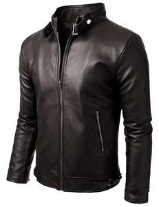 Mens Stylish Vintage Moto Racer Leather <b>Jacket</b> High Quality Winter Coat Made From Genuine Cowhide <b>Sheep</b> <b>Skin</b> - Product Image 2