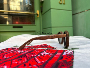 แว่นตาไม้ทำด้วยมือเป็นมิตรกับสิ่งแวดล้อมแว่นกันแดดที่ยั่งยืนสำหรับวัยรุ่นชายและหญิงน้ำหนักเบาลายทางคุณภาพระดับพรีเมียมคนรักธรรมชาติ - Product Image 3