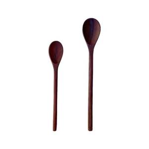 Cuillère Fourchette en bois dernière pièce Serveur à salade Paire Couverts à salade faits à la main Cuillère Fourchette pour ustensiles de cuisine Couverts en bois Vaisselle - Product Image 5