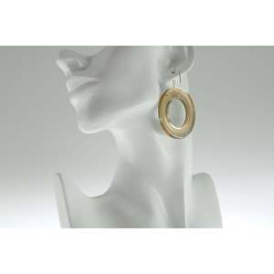 ต่างหูแฟชั่นกระจกสีทองทรงกลม - Product Image 1