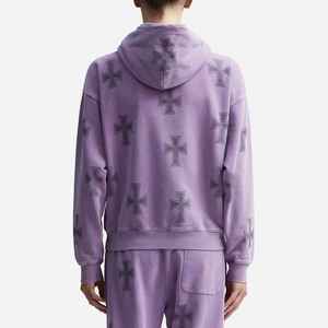 Fabricants de sweats à capuche avec strass pour hommes de haute qualité Fermeture à glissière personnalisée Oversize Full Face Zip Up Unisex Wholesale Rhinestone Hoodie - Product Image 6