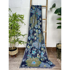 Hand Embroidered Suzani Knitted Shawl Pure <b>Wool</b> Warm Cozy Wrap Light Weight Soft <b>Scarf</b> Perfect Christmas Gift - Product Image 1