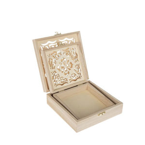 Caja Decorativa de Madera con Tapa Tallada, Caja de Almacenamiento de Joyas de Madera Maciza, Caja de Regalo de Madera con Parte Superior Calada para Joyas y Baratijas - Product Image 5