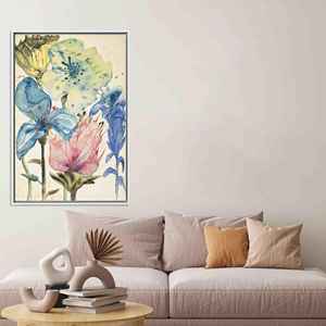 Printed Canvas Artwork: Elegant Floral Decor for Home & Events,<b>White</b> <b>Framed</b> - Product Image 1