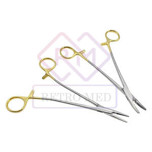 คีมจับเข็มทันตกรรม 18 ซม. เครื่องมือแพทย์สำหรับทันตกรรม เครื่องมือผ่าตัด คีมจัดฟันสีทอง ชุดเครื่องมือ - Product Image 5