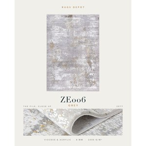 พรมวิสโคสและอะคริลิกแบบขายส่ง รุ่น ZETT ZE006 สีเทา ผลิตด้วยเครื่องจักรจากตุรกี สำหรับห้องนั่งเล่น โครงการโรงแรม - Product Image 2