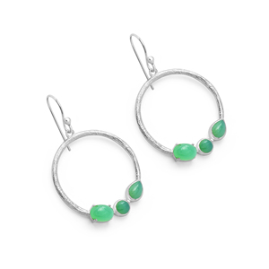 Pendientes colgantes de plata de ley 925 delicados, cabujón de crisoprasa Natural de buena calidad, joyería colgante fina de piedras preciosas para mujer - Product Image 3
