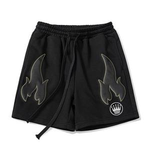 Short de survêtement en coton brodé avec logo personnalisé Short de survêtement délavé au soleil Short délavé à l'acide pour hommes - Product Image 2