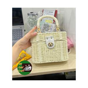 Sac de plage en herbe de mer tissé à la main, sac fourre-tout en paille, accessoire de mode d'été vietnamien, vente en gros - Product Image 1