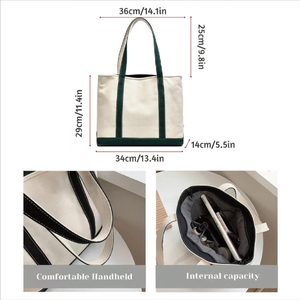 Borsa Tote in Tela con Rifiniture a Contrasto Personalizzate, Nome e Logo Iniziale Ricamati, per Bomboniere Matrimonio e Regali Damigelle - Product Image 2
