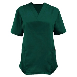 Uniforme d'infirmière à manches courtes sur mesure de haute qualité, écologique, en Spandex/Polyester, avec logo personnalisé, teinture unie, pour salon de beauté - Product Image 3