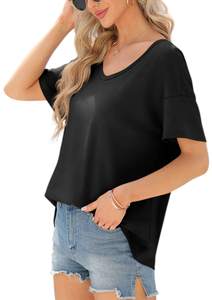 High Quality Black <b>T</b>-<b>Shirts</b> & Plain Blouses for Women <b>Plus</b> <b>Size</b> Clothing - Product Image 2