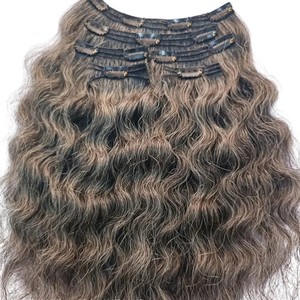 Extension de texture ondulée de couleur grise naturelle 100% ensemble d'extension de 4 pièces gris naturel indien Extension de cheveux de qualité supérieure prix de gros - Product Image 2