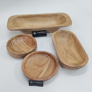Nouveau design de bol à pâte en bois ovale pour la décoration intérieure bol de service fruits bougie bol personnalisé vente en gros au Vietnam - Product Image 1
