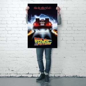 Modern Style Back to the Future Paper <b>Poster</b> Black Frame Wall Decor - Product Image 3